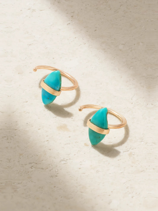 14-karat Recycled Gold Turquoise Earrings