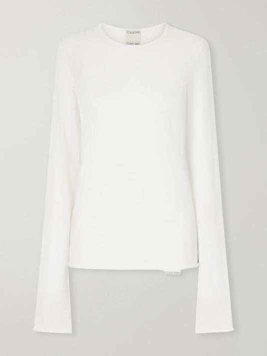 Calvin Klein Collection Gardénia Cotton-jersey T-shirt