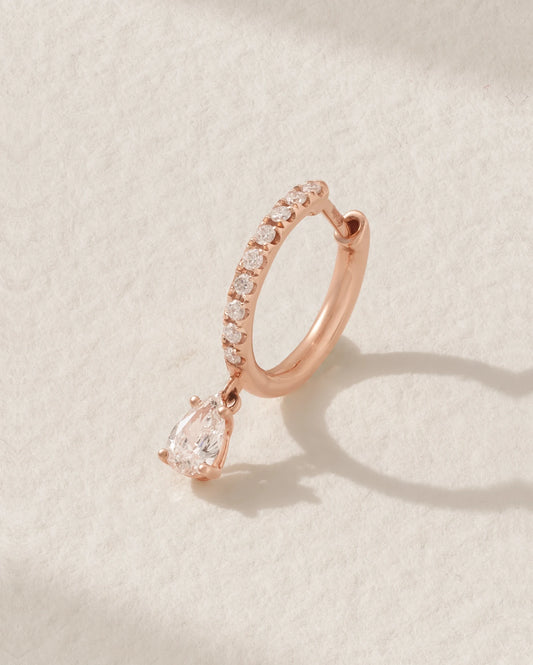 Huggies 18-karat Rose Gold Diamond Single Hoop Earring