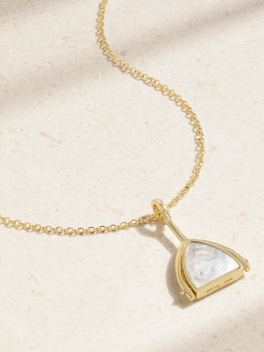 Flip 14-karat Gold, Pearl And Diamond Necklace