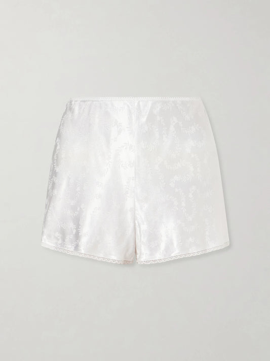Loren Floral Lenzing Ecovero-blend Satin-jacquard Shorts