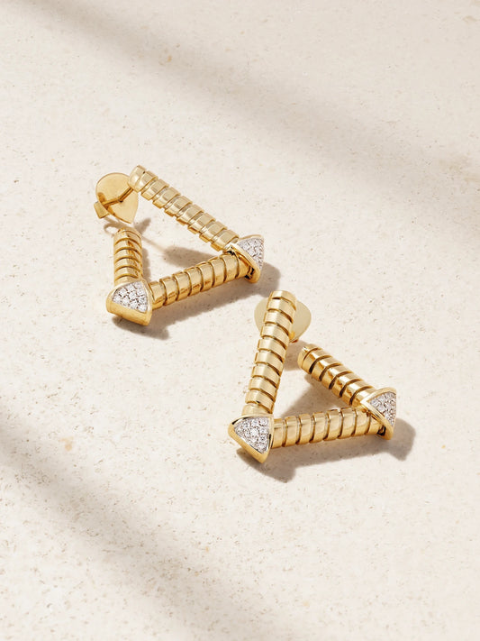 Trisolina Traliccio 18-karat Gold Diamond Earrings