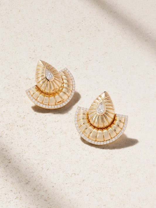 Bond Street Fan 18-karat Gold Diamond Earrings