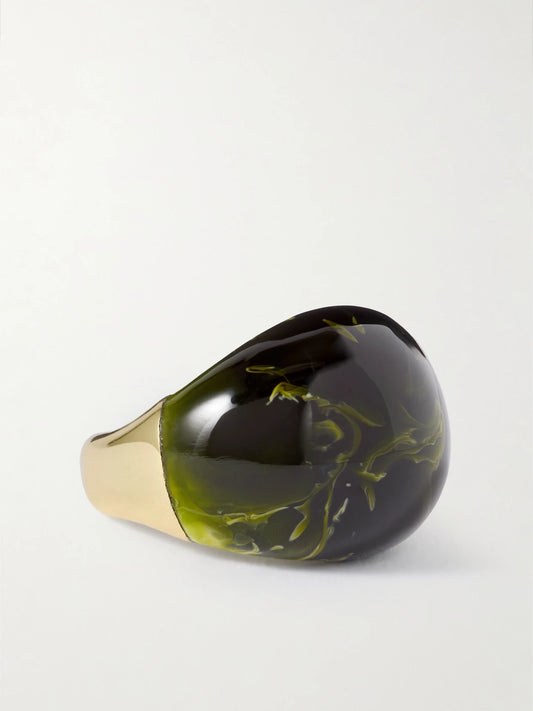 Large Gold-tone And Resin Ring