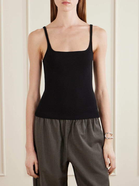 Rib-knitted Jersey Tank