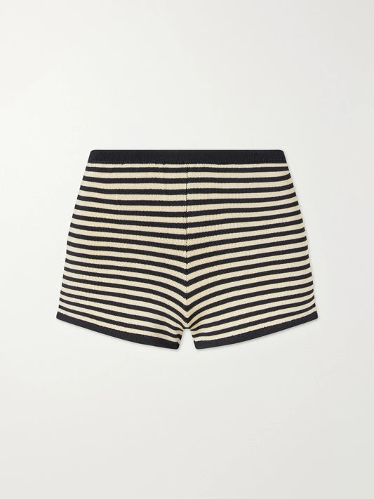Striped Stretch-knit Shorts