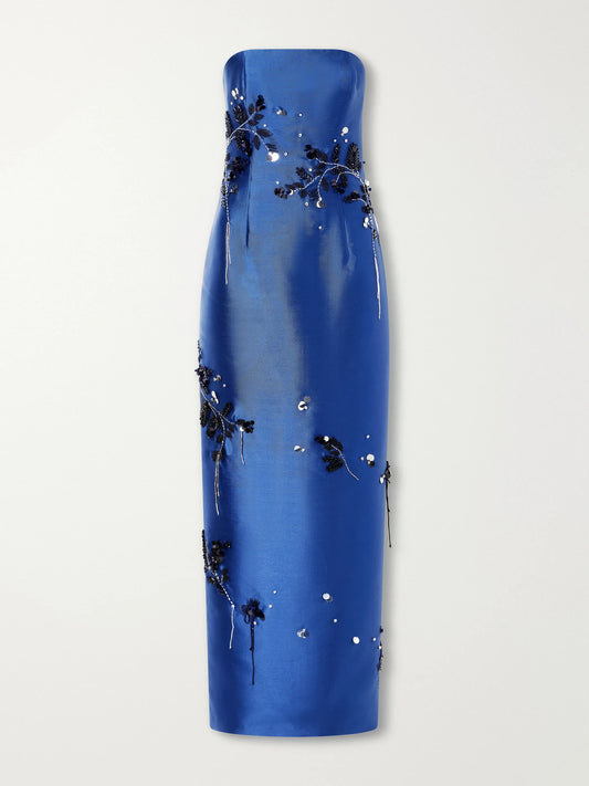 SIMKHAI Zirell Sequin-embellished Mikado Gown