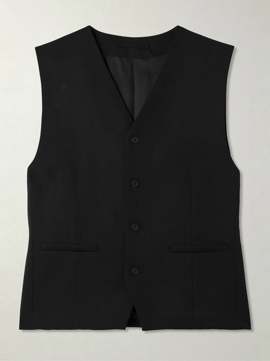 Belted Wool-gabardine Vest