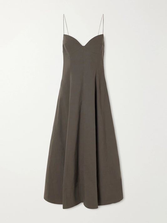 Cami Stretch Cotton-blend Poplin Midi Dress
