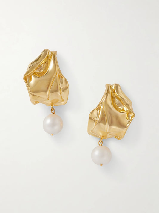 Gold-plated Pearl Earrings