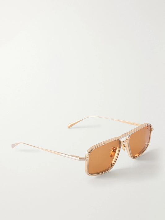 Jacques Marie Mage Earl Aviator-style Gold-tone Sunglasses
