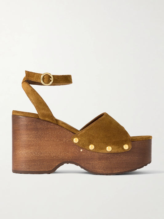 110 Studded Suede Platform Sandals