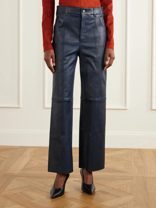STOULS Benny Paneled Straight-leg Leather Pants