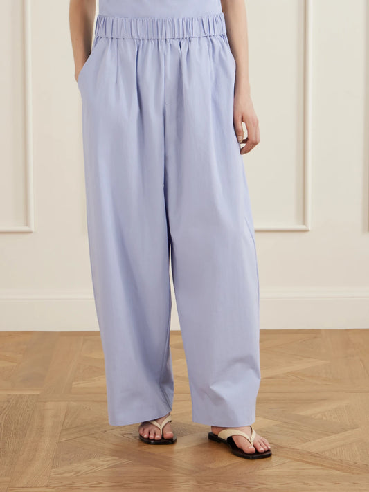 Everyday Cotton-blend Poplin Wide-leg Pants