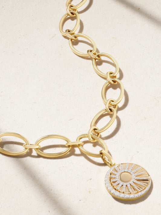 Balance Oval Infinity 18-karat Gold Diamond Necklace