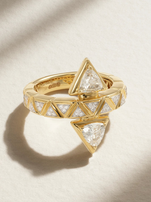 Triangoli Freccia 18-karat Gold Diamond Ring