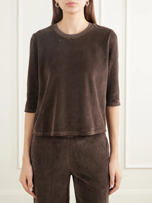 Suzie Kondi Corfu Cotton-blend Velour T-shirt