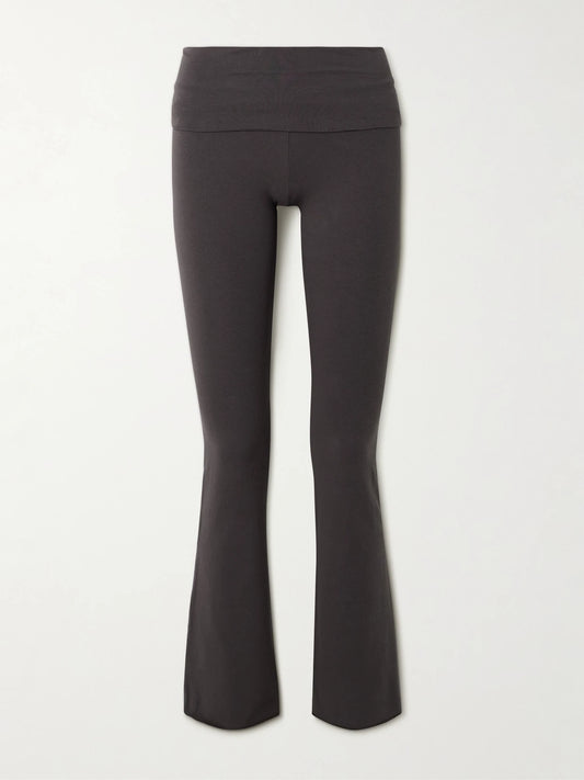 Stretch-cotton Jersey Foldover Pants - Iron