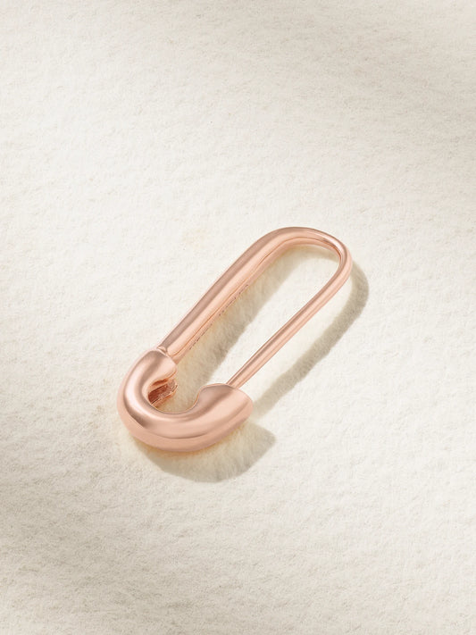 Safety Pin 18-karat Rose Gold Single Earring