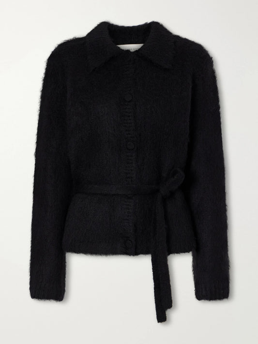 Dries Van Noten Belted Alpaca And Wool-blend Cardigan