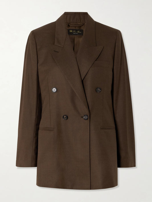 Oversized Double-breasted Virgin Wool Blazer