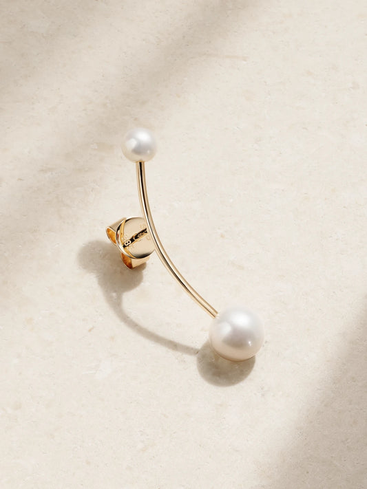 Stella Eclipse 18-karat Gold Pearl Single Earring