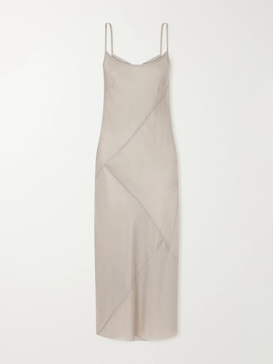 Lauren Manoogian Paneled Satin Midi Dress