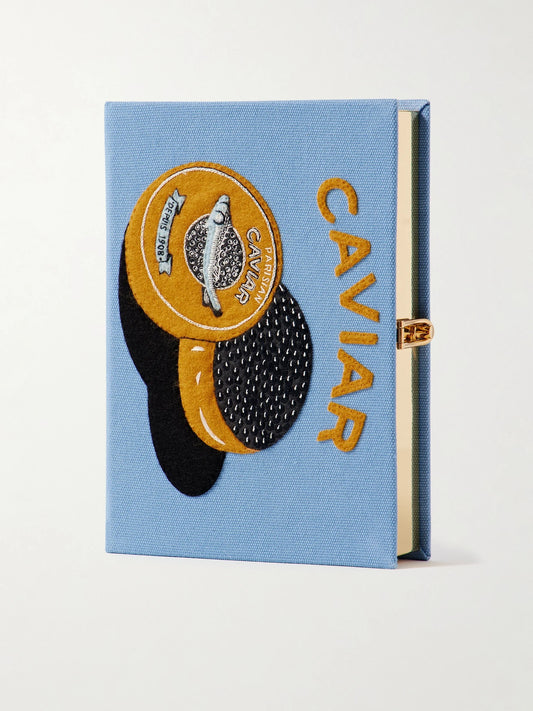 Olympia Le-Tan Caviar Embroidered Appliquéd Canvas Clutch