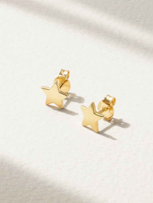 Shiny Superstellar 18-karat Gold Earrings