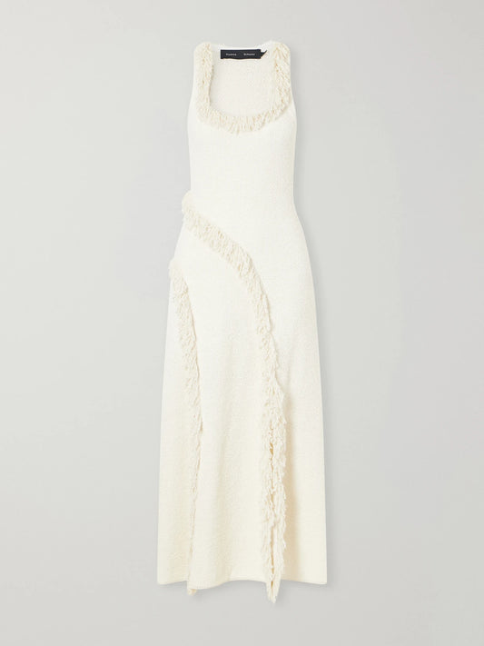 Proenza Schouler Nilo Fringed Jacquard Midi Dress