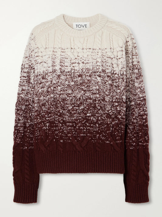 TOVE Pierra Dégradé Cable-knit Wool Sweater