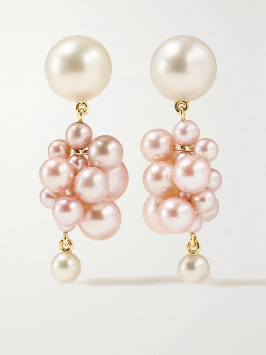 Botticelli Rose 14-karat Gold Pearl Earrings