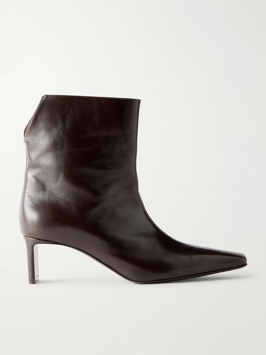 KHAITE Ona Leather Ankle Boots