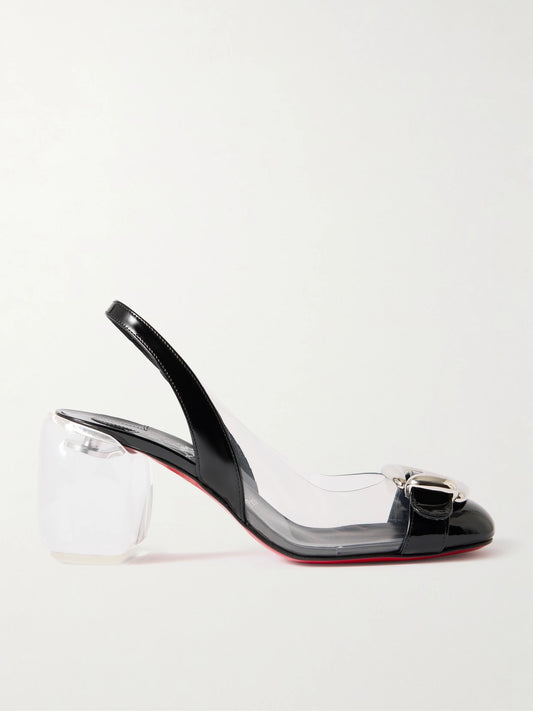 Minny Bubble 70 Buckled Glossed And Pvc Slingback Pumps