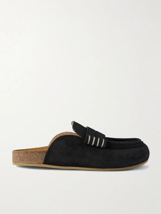 Stitch Suede Slip-ons