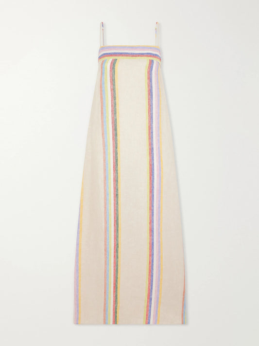 Laura Striped Linen Maxi Dress