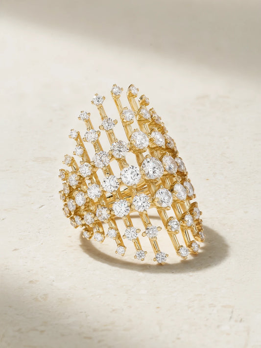 Disco Medium 18-karat Gold Diamond Ring