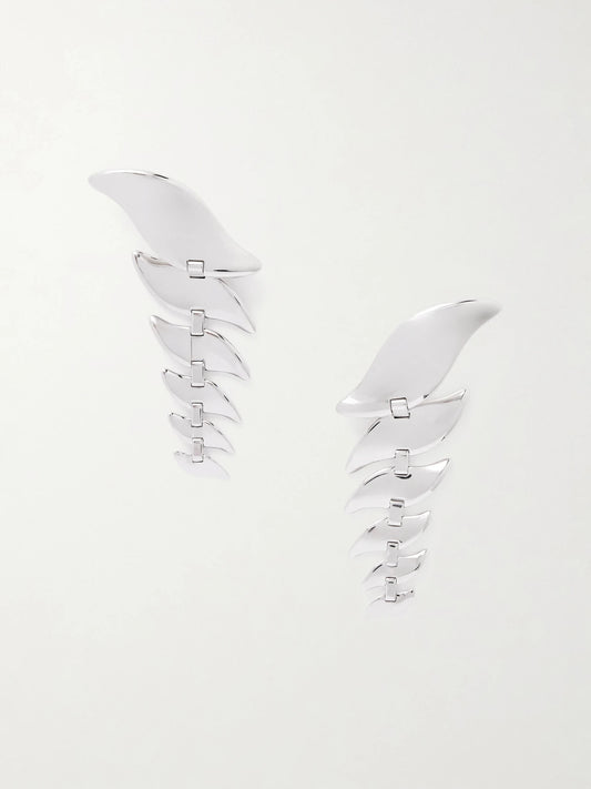 Leaf Silver-tone Earrings