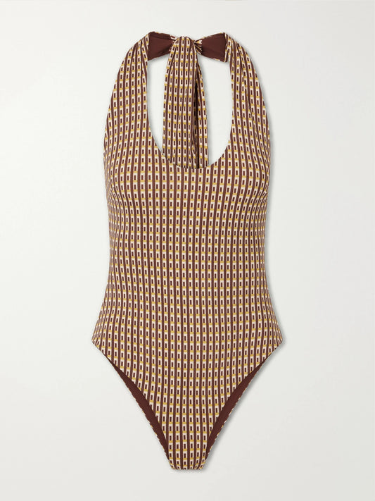 Cooper Printed Halterneck Swimsuit