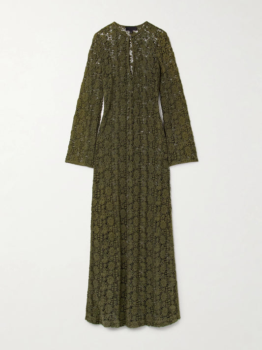 Della Crocheted Cotton Maxi Dress