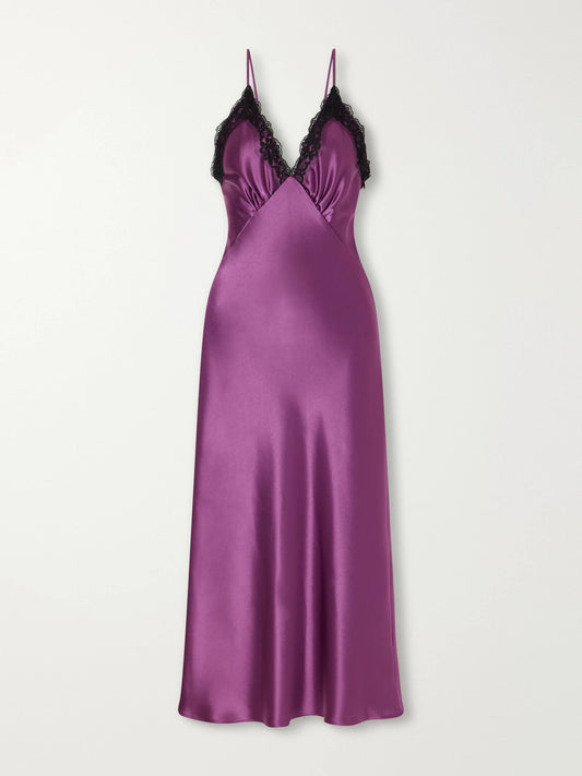 Rodarte Lace-trimmed Gathered Satin Midi Dress