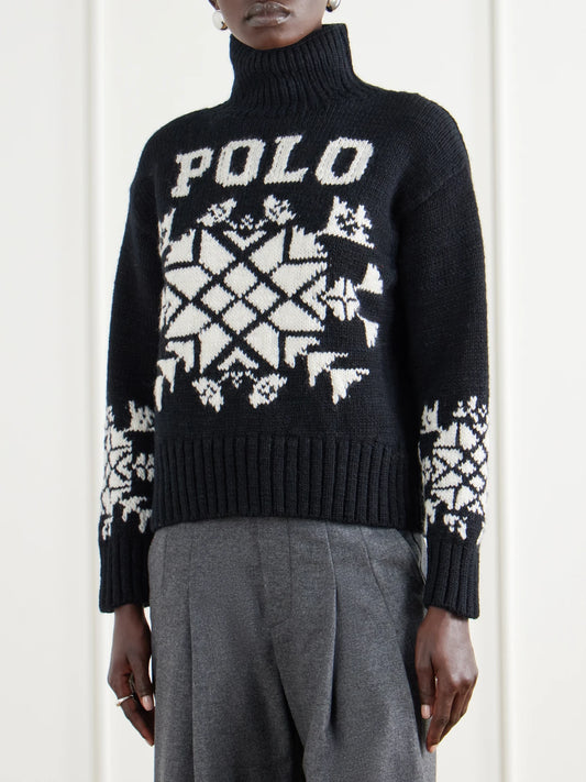 Polo Ralph Lauren Intarsia-knit Wool Turtleneck Sweater