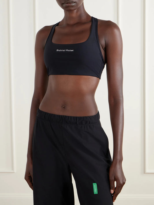 District Vision Logo-appliquéd Jersey Medium Support Sports Bra