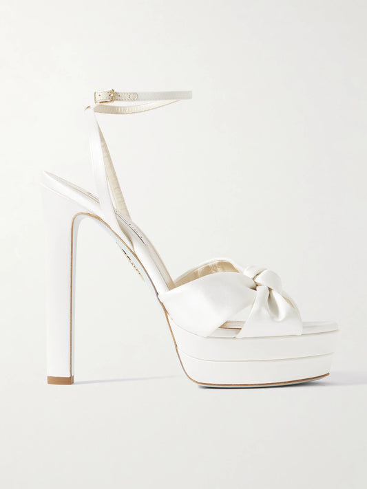 Cupid Plateau 130 Knotted Satin Platform Sandals