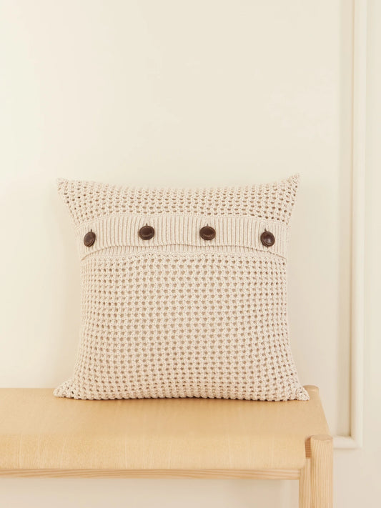 Open-knit Cotton-blend Cushion