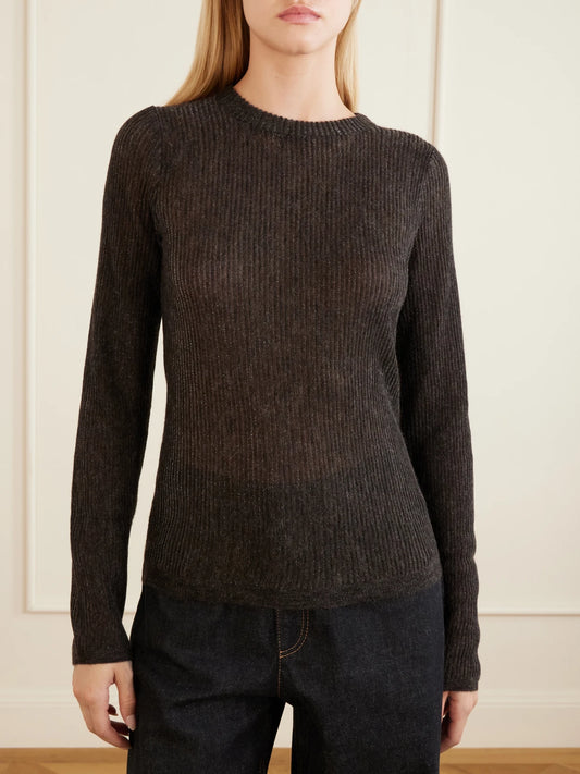Metallic Silk, Alpaca And Wool-blend Sweater