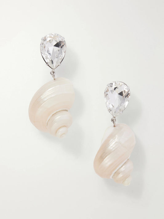 Lucius Crystal-embellished Shell Earrings