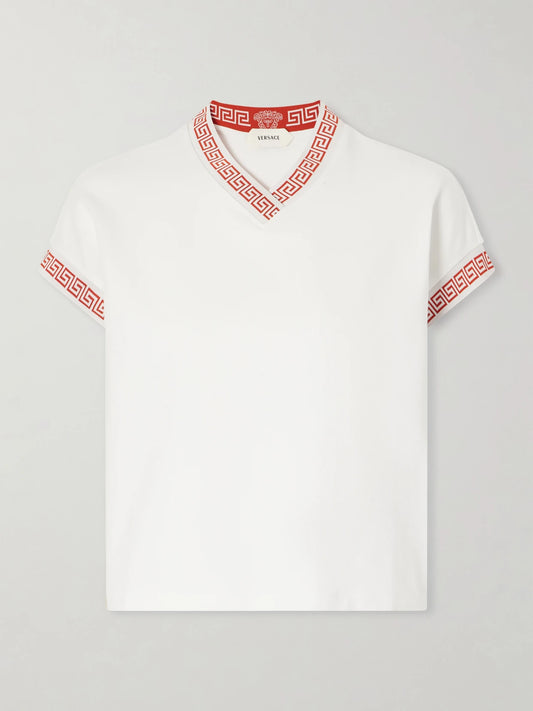 Logo-jacquard Cotton-blend Jersey T-shirt