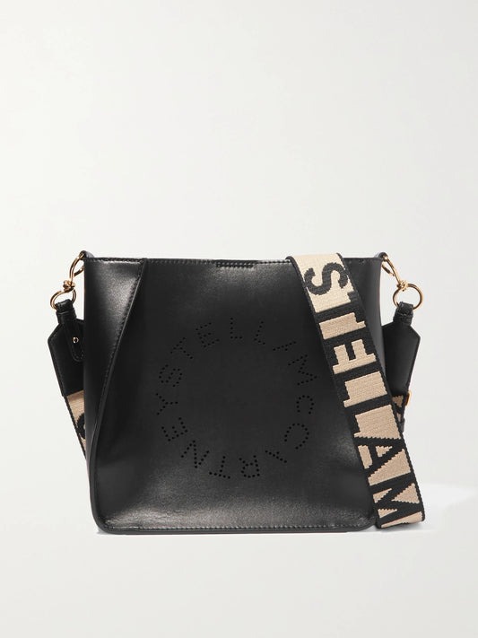 Perforated Vegetarian Leather Shoulder Bag