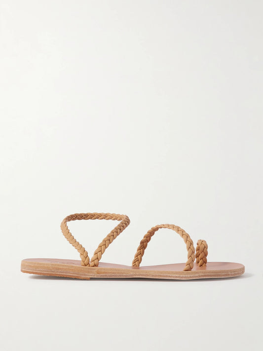 Ancient Greek Eleftheria Braided Leather Sandals